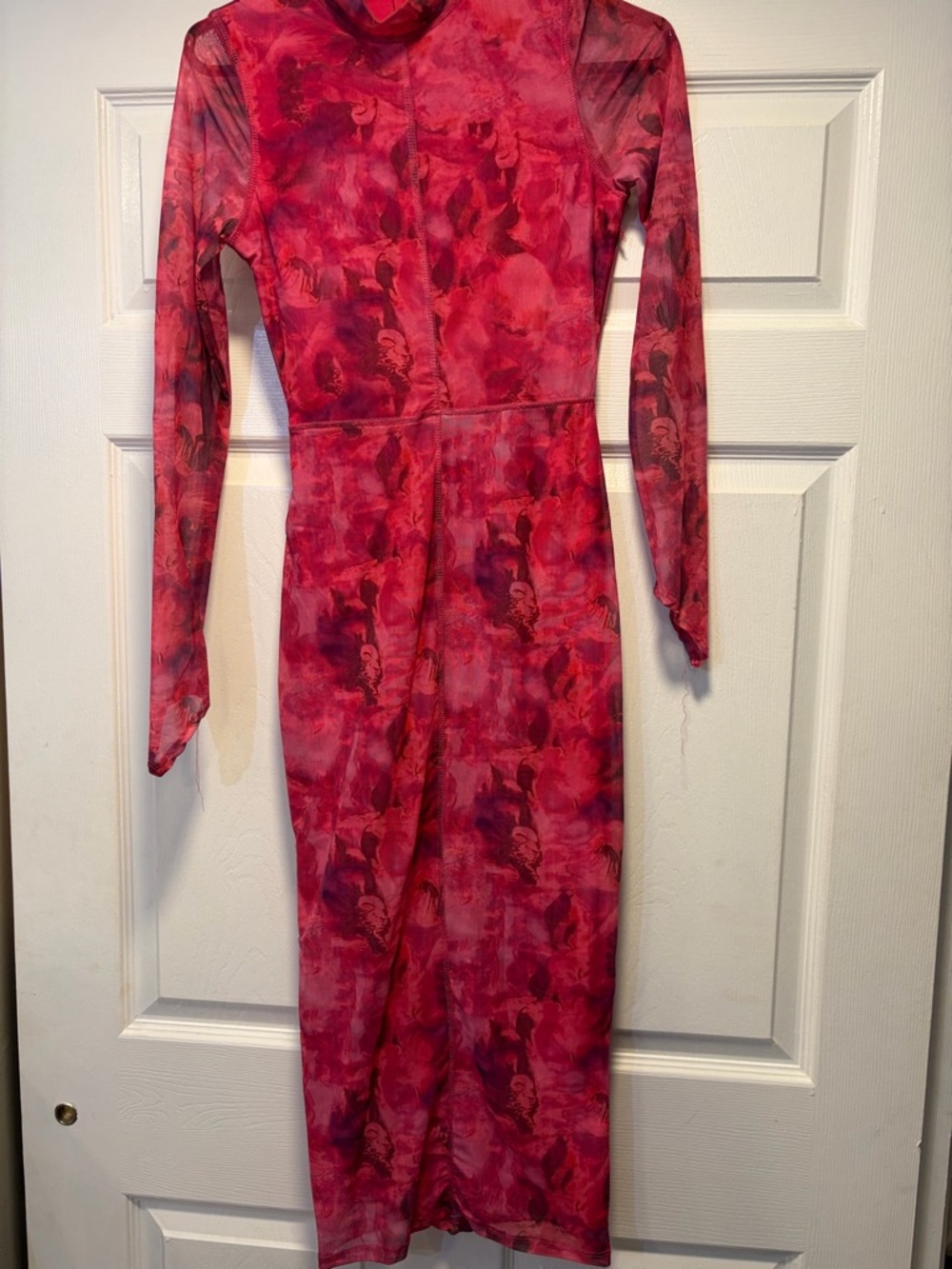 REVOLVE Long-Sleeve Pink Marble-Print Bodycon Dress